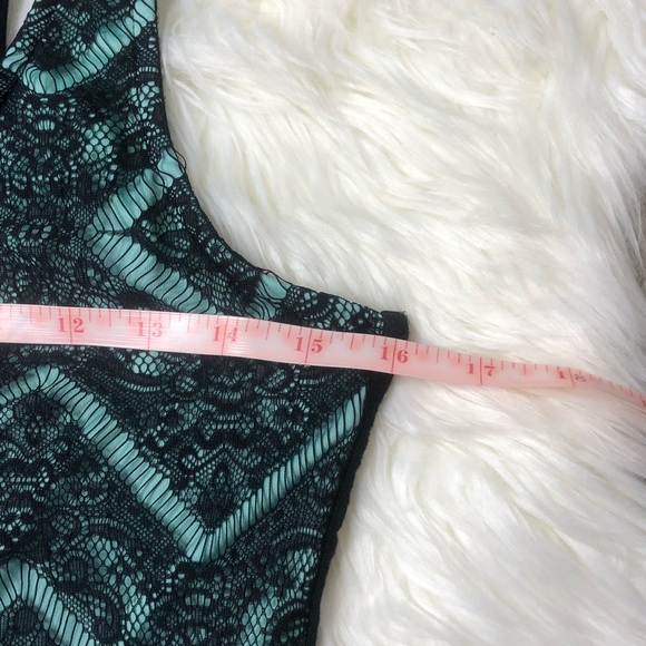 Vanity Mint Green Black Lace Tank Top - Picture 12 of 15